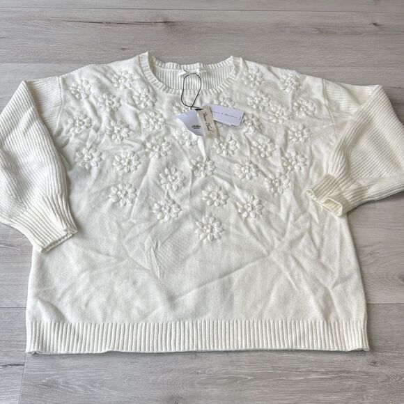 Chelsea and Theodore Margo Floral Sweater white size 1X‎ nwt - Picture 5 of 6